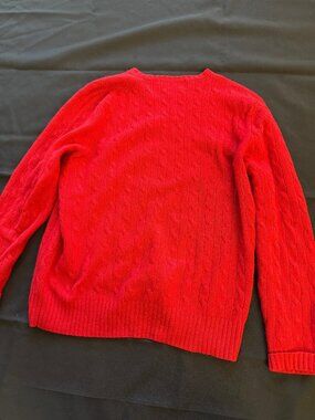 Polo Ralph Lauren Red Cashmere Cable-Knit Sweater; Iconic look for the brand